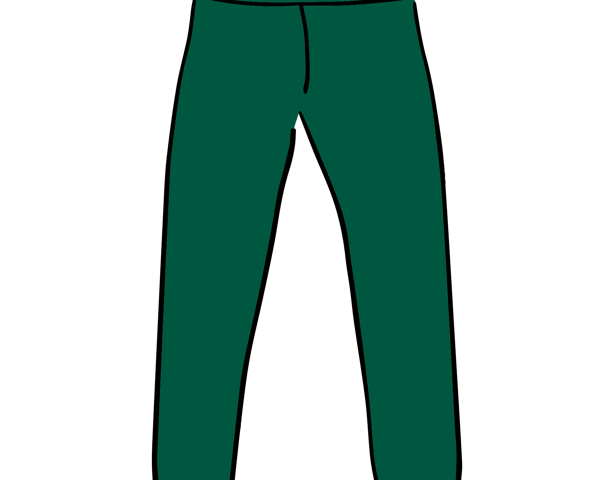 Drawing of Thunderpants Ankle Leggings in Emerald Green.