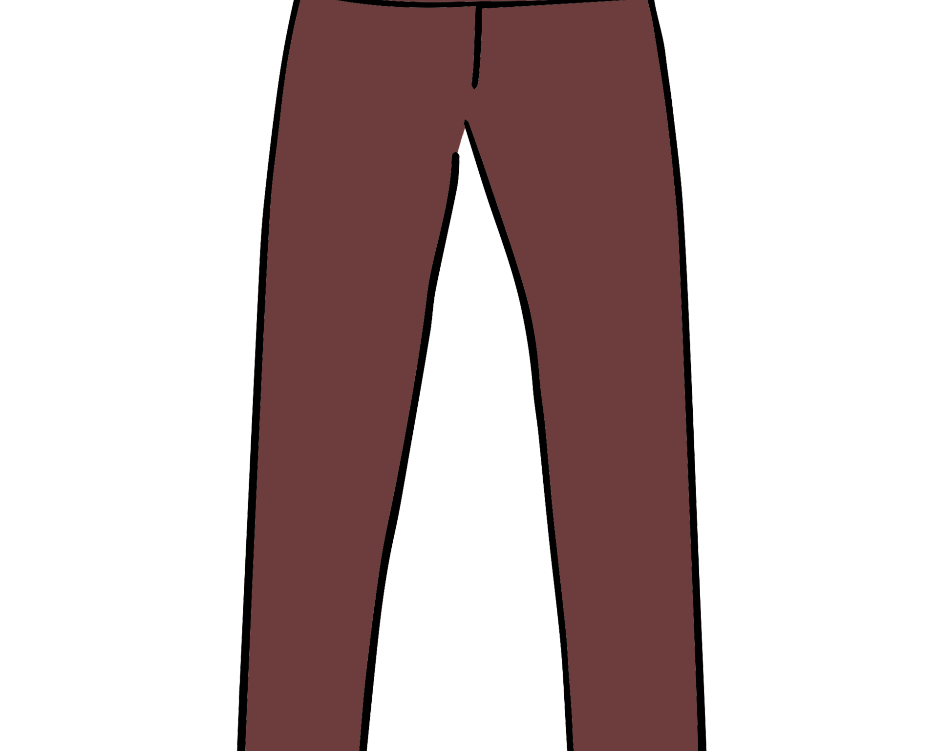 Drawing of Thunderpants Extra Long Leggings in Chestnut - dark brown color.