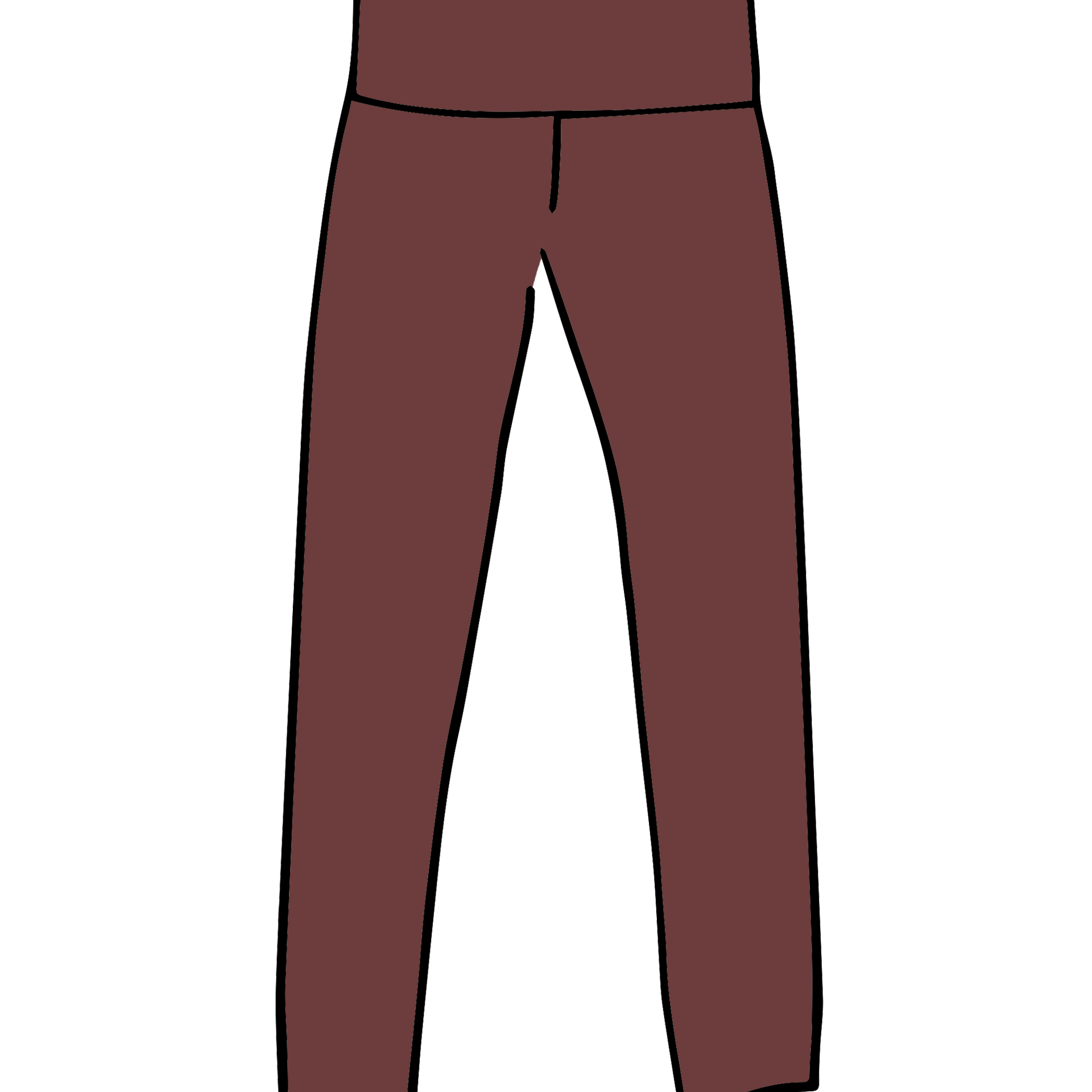 Drawing of Thunderpants Extra Long Leggings in Chestnut - dark brown color.
