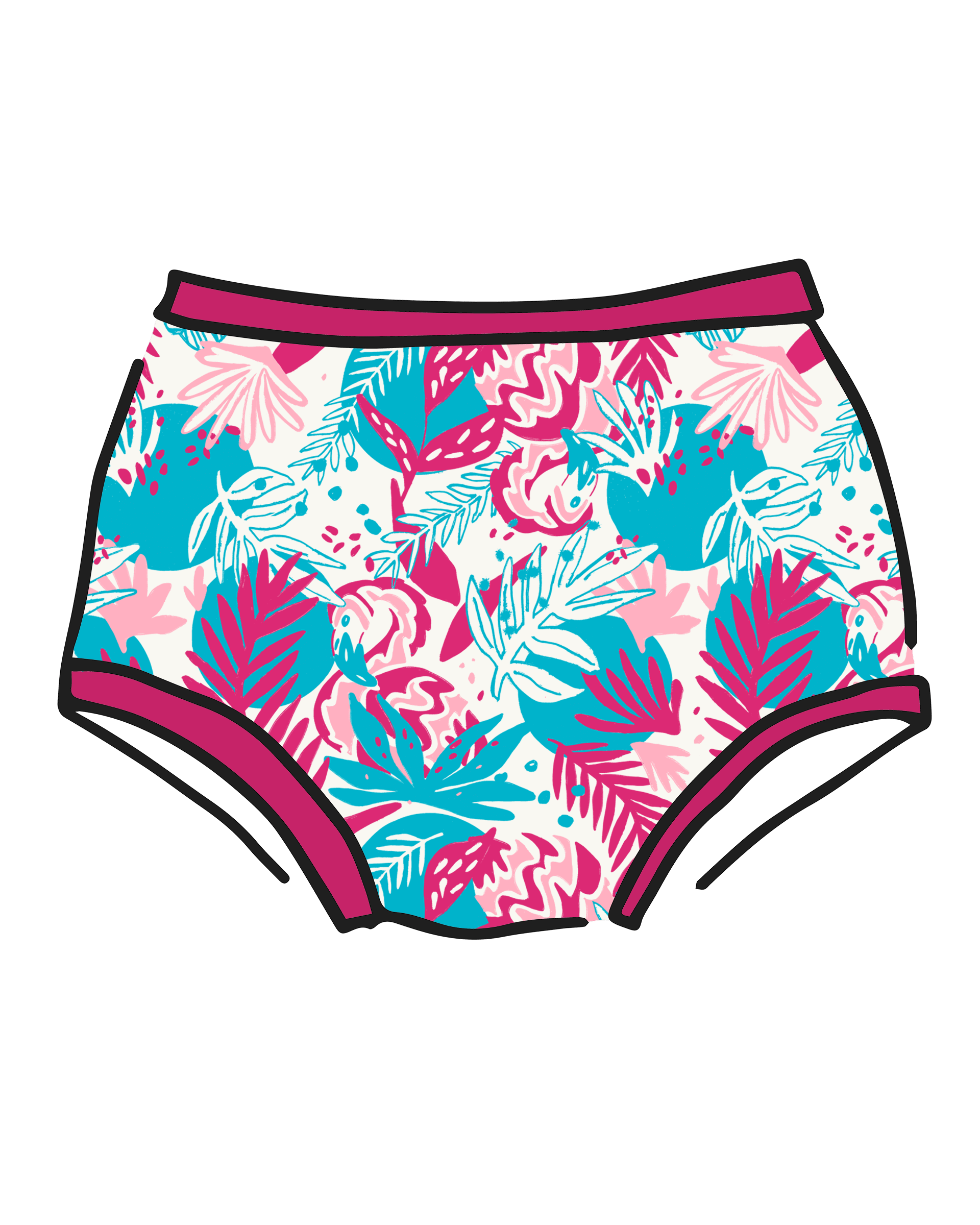 Drawing of Thunderpants Original style underwear in Finding Flamingo.