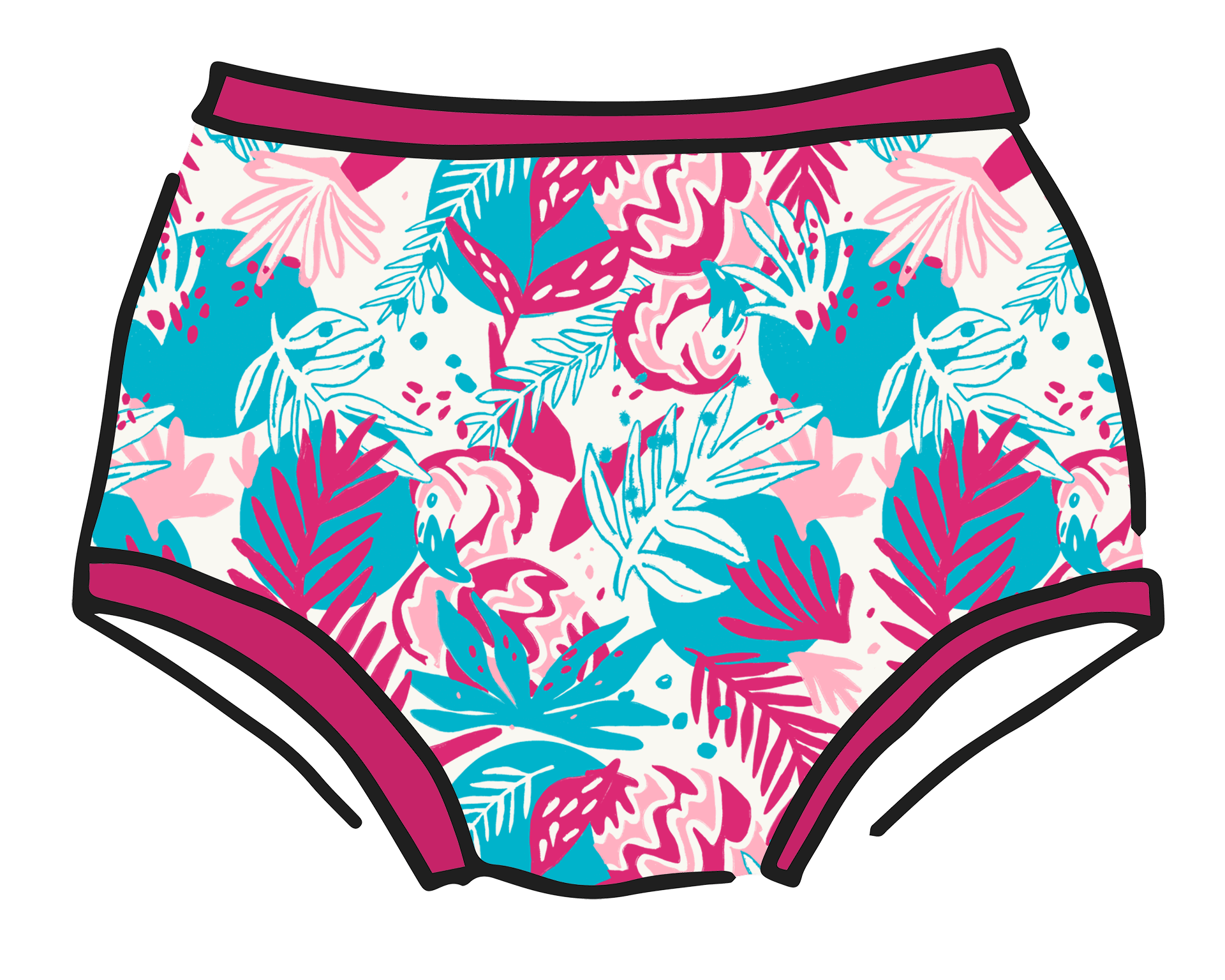 Drawing of Thunderpants Original style underwear in Finding Flamingo.