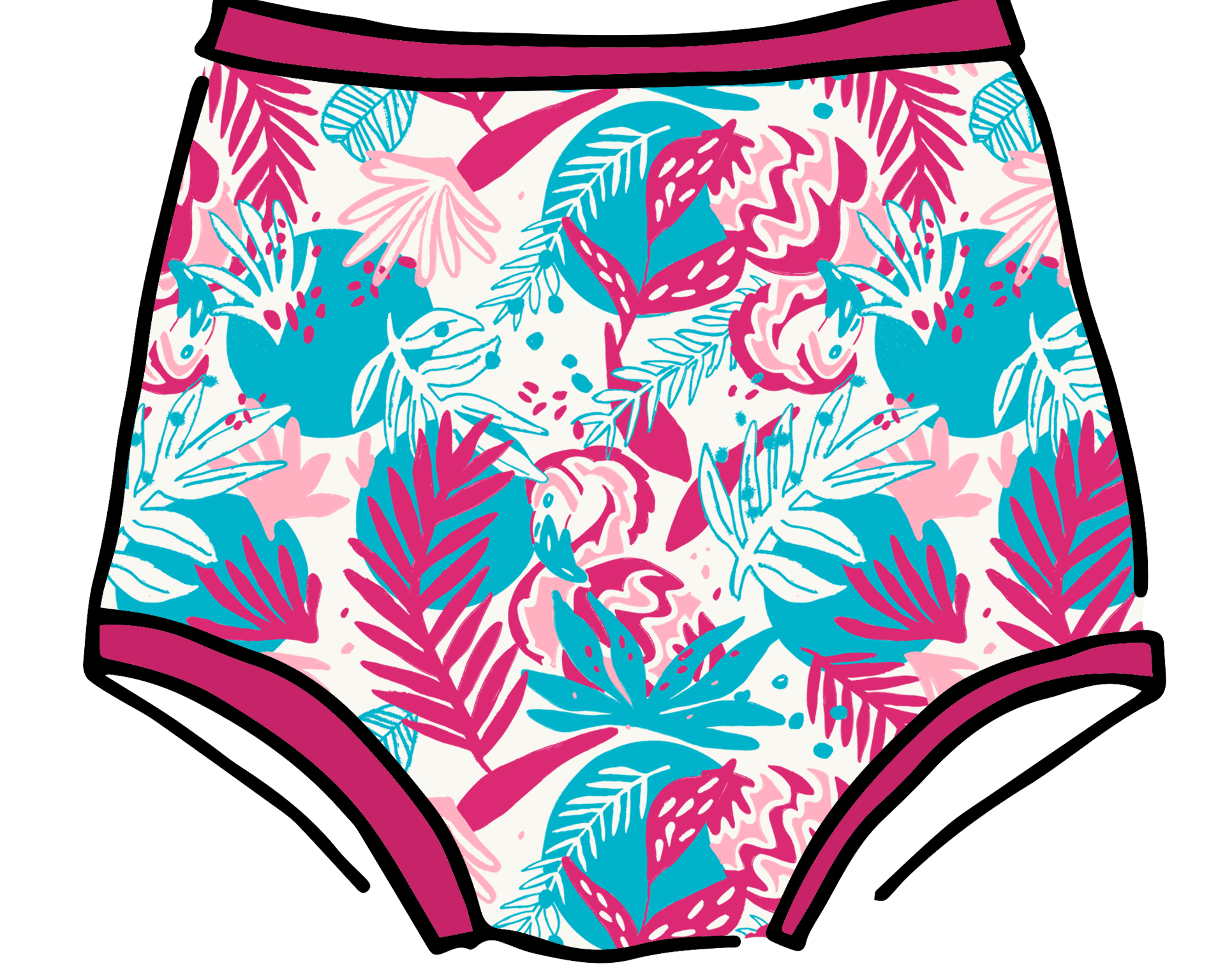 Drawing of Thunderpants Sky Rise style underwear in Finding Flamingo.