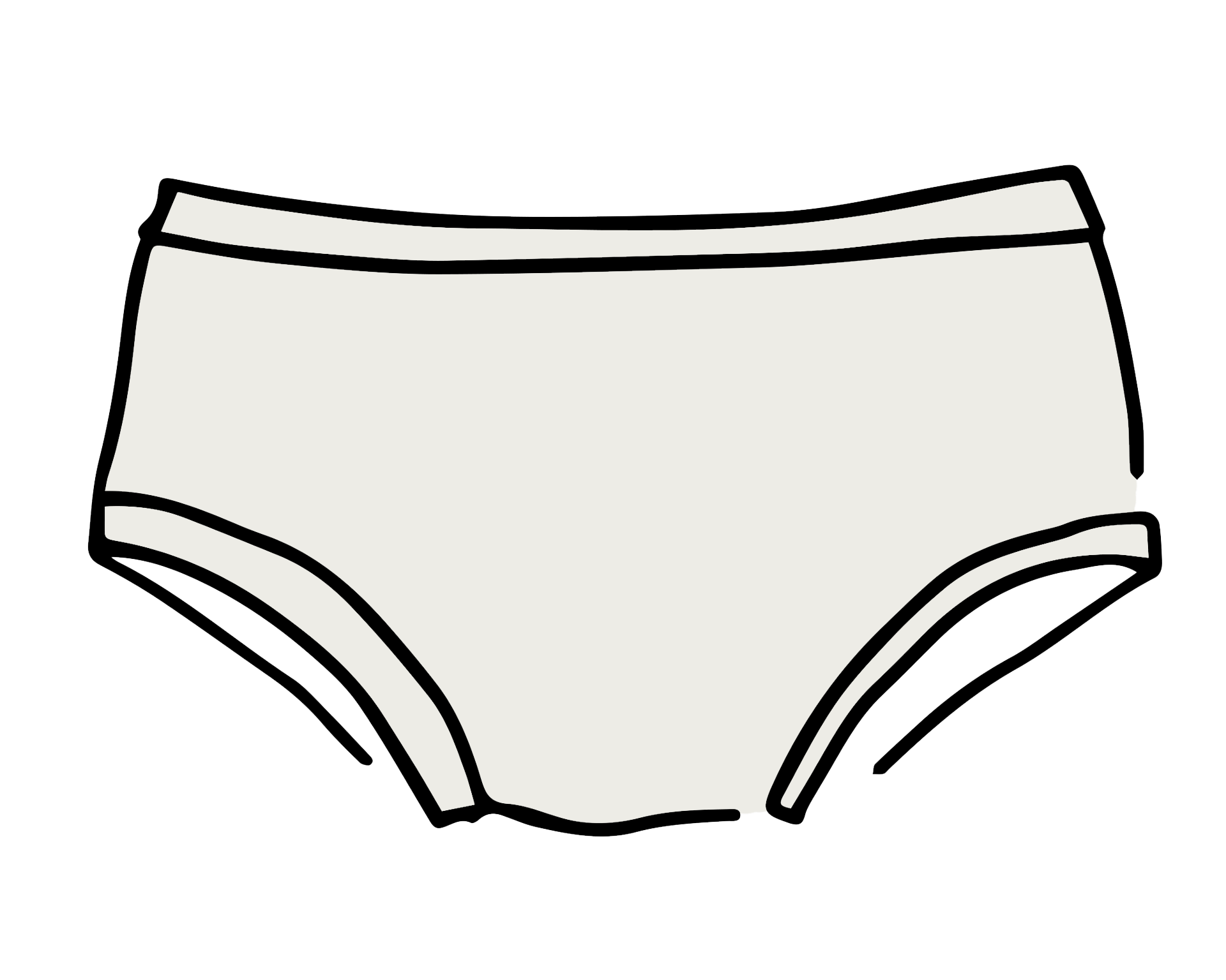 Drawing of Thunderpants Hipster style underwear in Plain Vanilla.