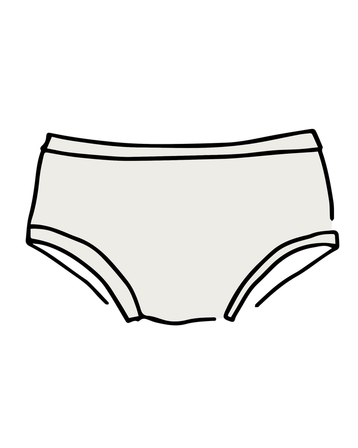 Drawing of Thunderpants Hipster style underwear in Plain Vanilla.