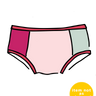 Drawing of Thunderpants Panel Pants Hipster style underwear in Color Block Scraps - various solid colors.