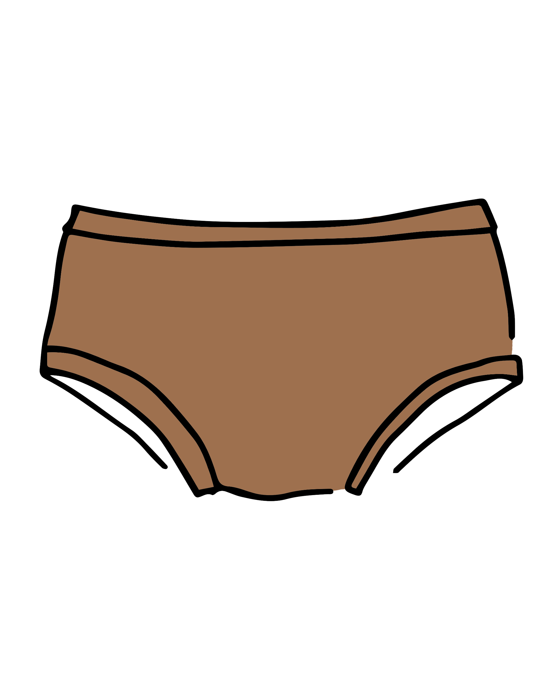 Drawing of Thunderpants Hipster style underwear in Hazelnut color.