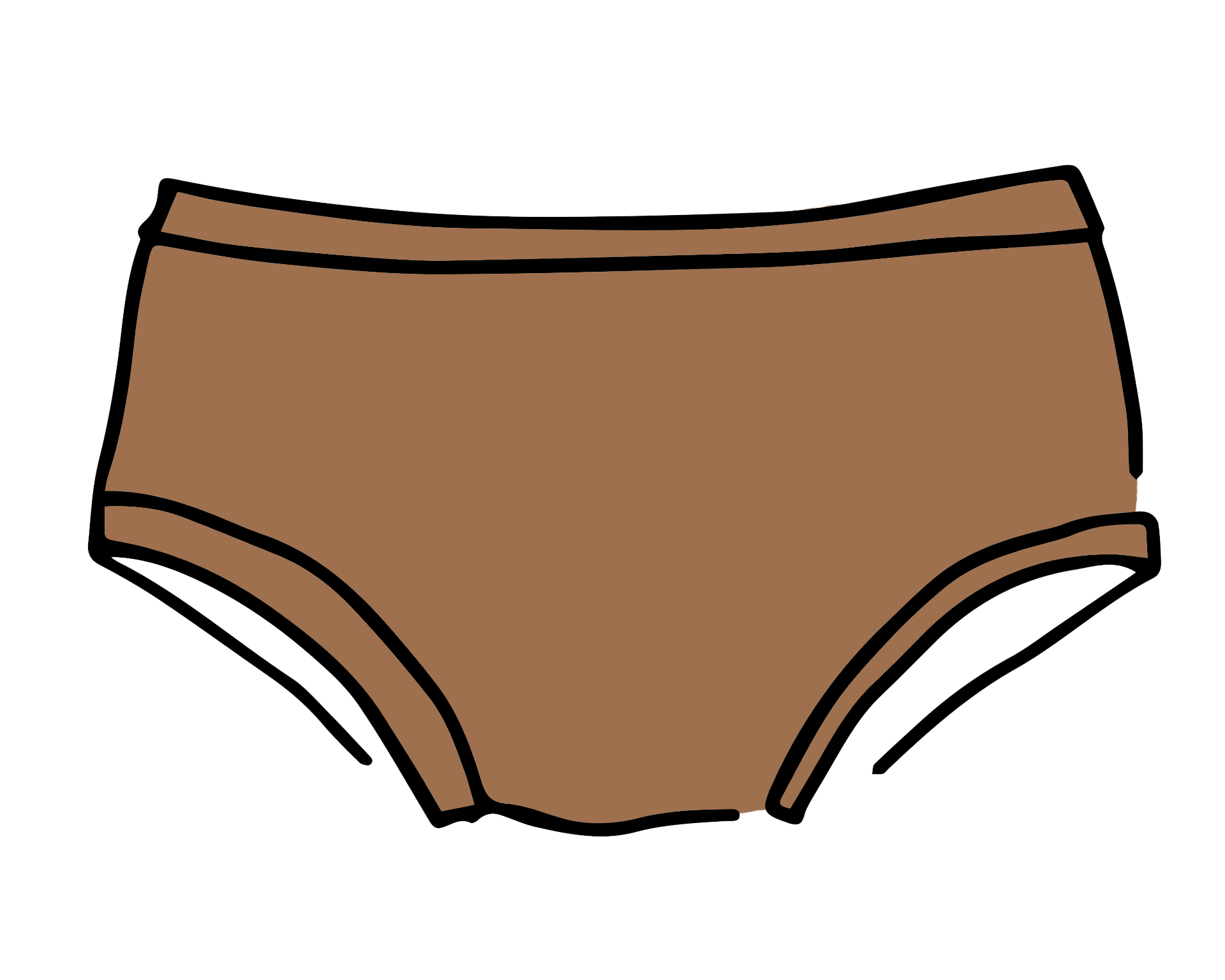 Drawing of Thunderpants Hipster style underwear in Hazelnut color.