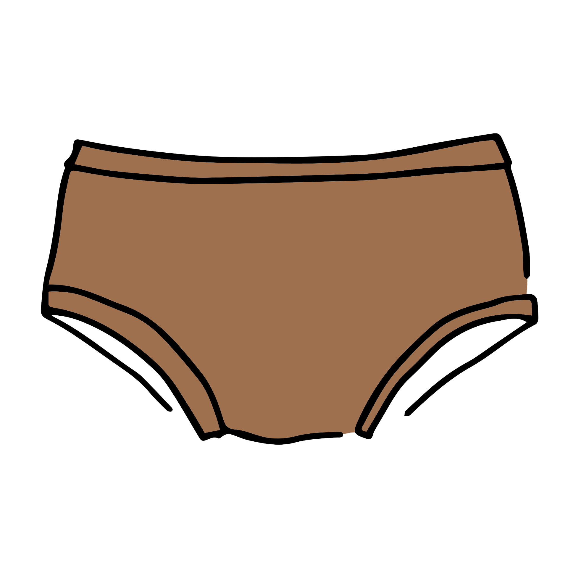 Drawing of Thunderpants Hipster style underwear in Hazelnut color.