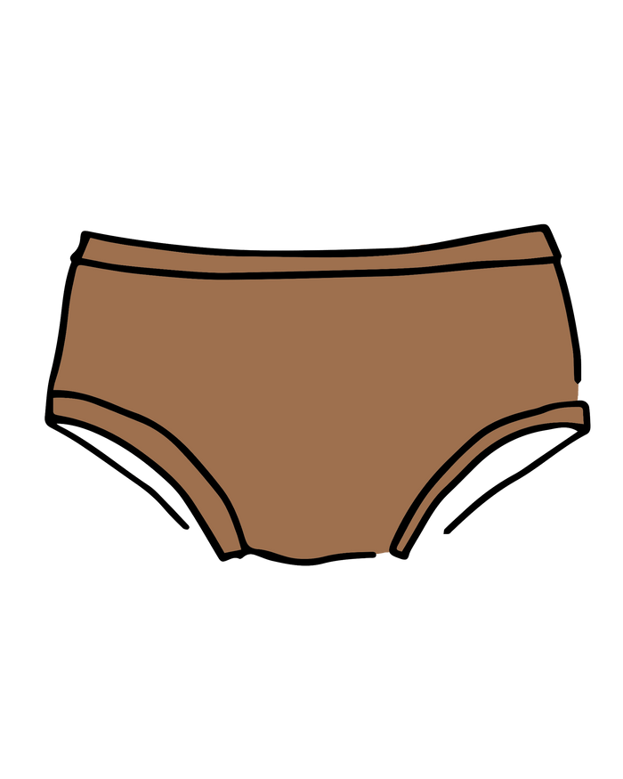 Drawing of Thunderpants Hipster style underwear in Hazelnut color.