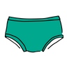 Drawing of Thunderpants Hipster style underwear in Peacock Green.