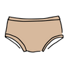 Drawing of Thunderpants Hipster style underwear in Pine Nut - lighter tan color.