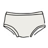 Drawing of Thunderpants organic cotton Hipster style underwear in Plain Vanilla.