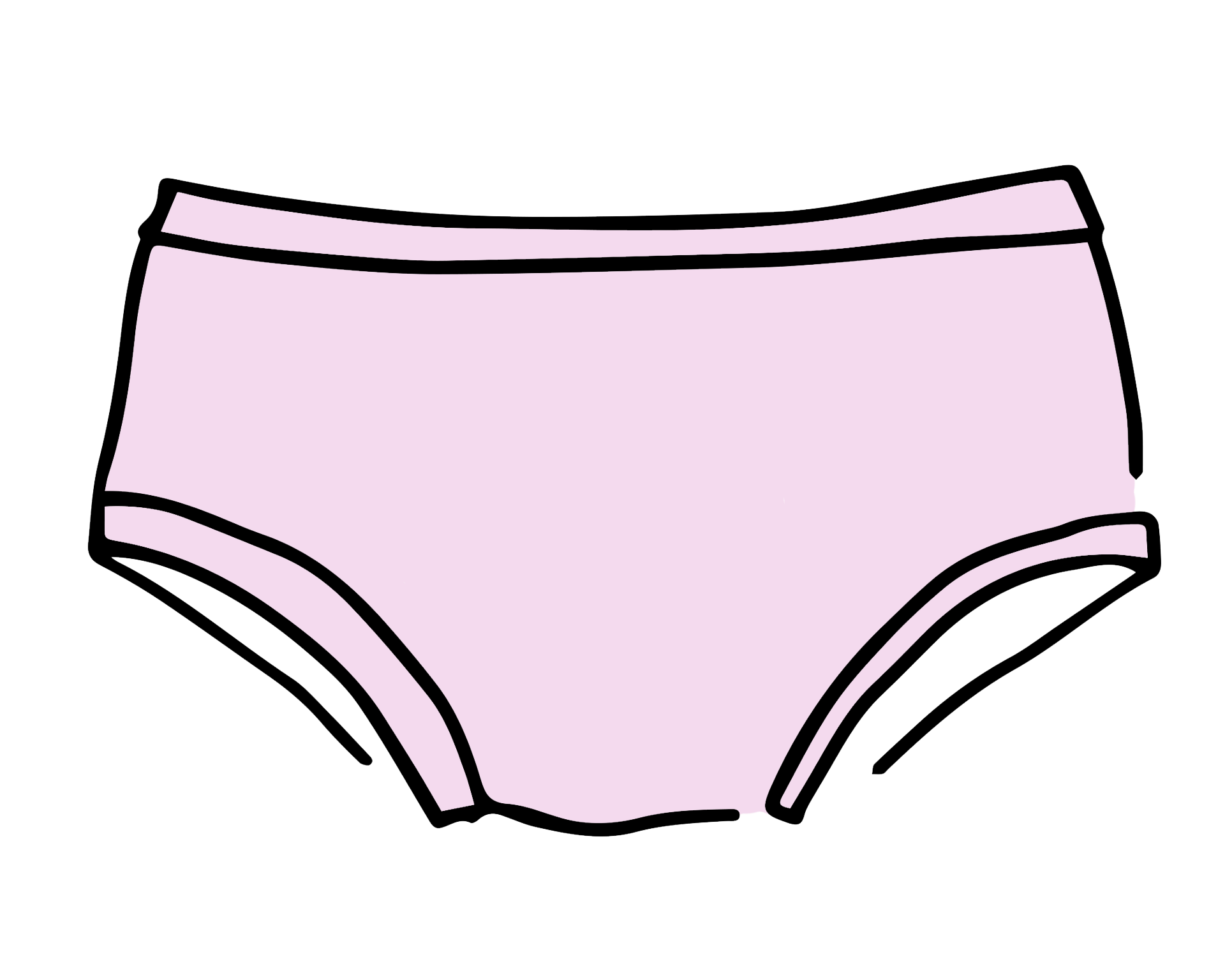 Drawing of Thunderpants Hipster style underwear in Plié Pink - light pink color.