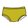 Drawing of Thunderpants Hipster style underwear in Star Fruit color - a chartreuse yellow.