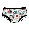 Drawing of Thunderpants Hipster style underwear in Inked Up - a tattoo pattern with black, red, and blue. 