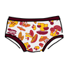 Drawing of Thunderpants Hipster style underwear in Whadda Mushroom - red, yellow, and orange mushrooms.