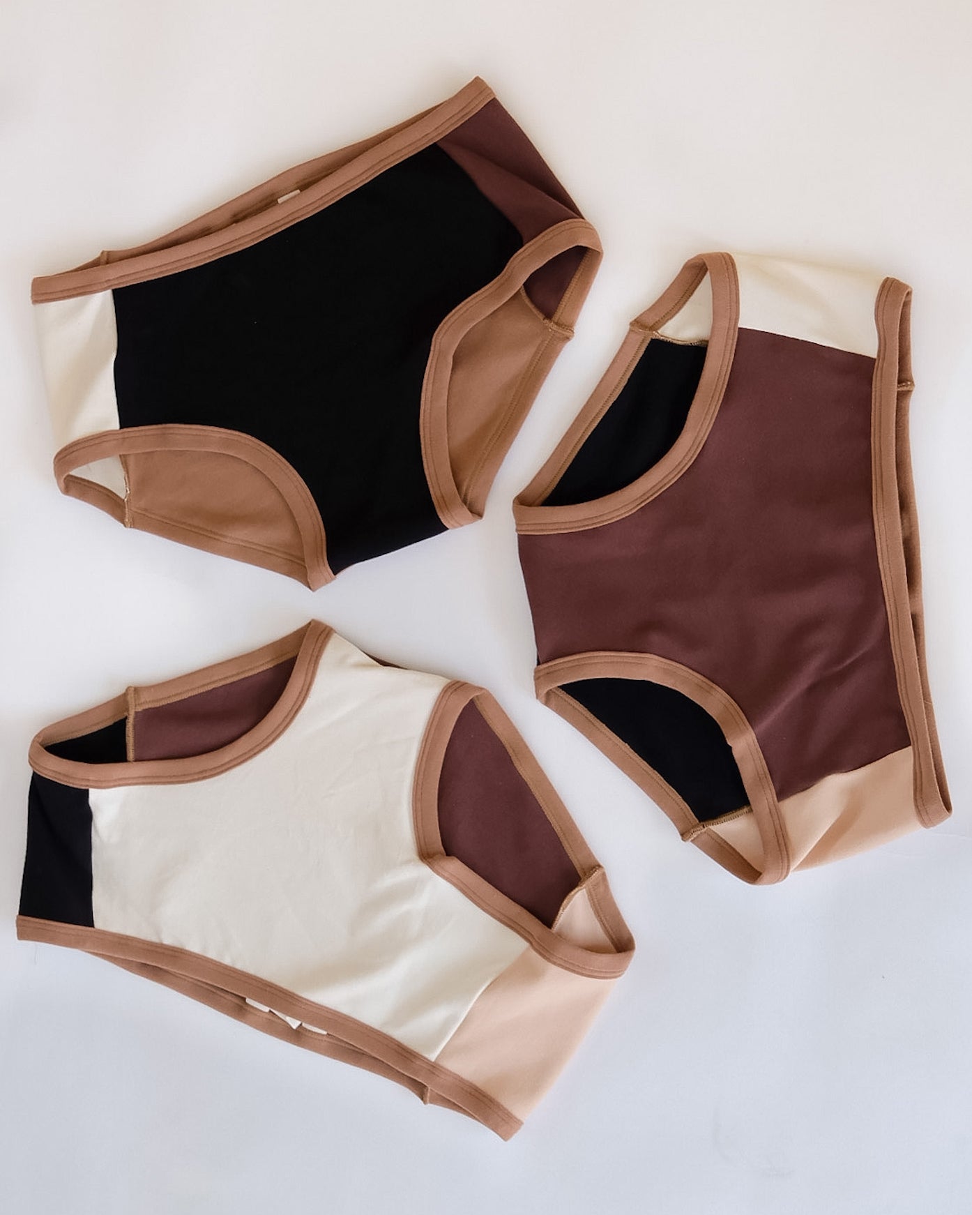Flat lay of Thunderpants Hipster Panel Pants style underwear in Rocky Road - a mix of all our neutral colors.