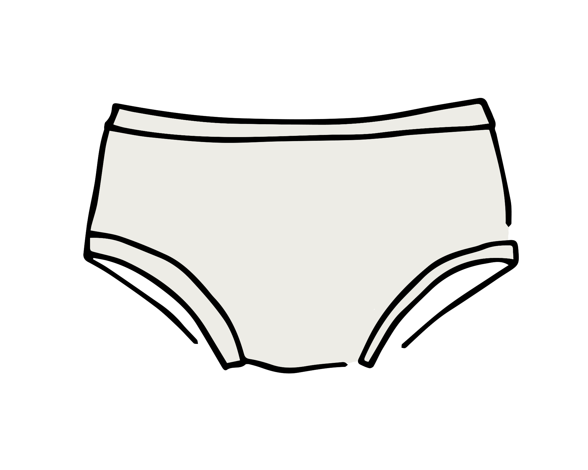 Drawing of Thunderpants Hipster style underwear in Plain Vanilla.