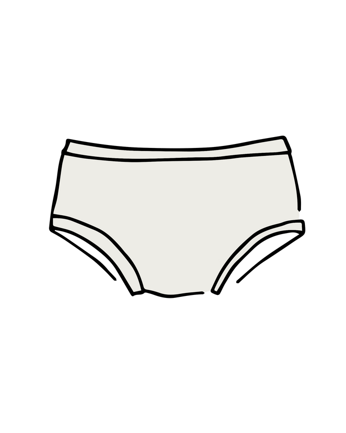 Drawing of Thunderpants Hipster style underwear in Plain Vanilla.