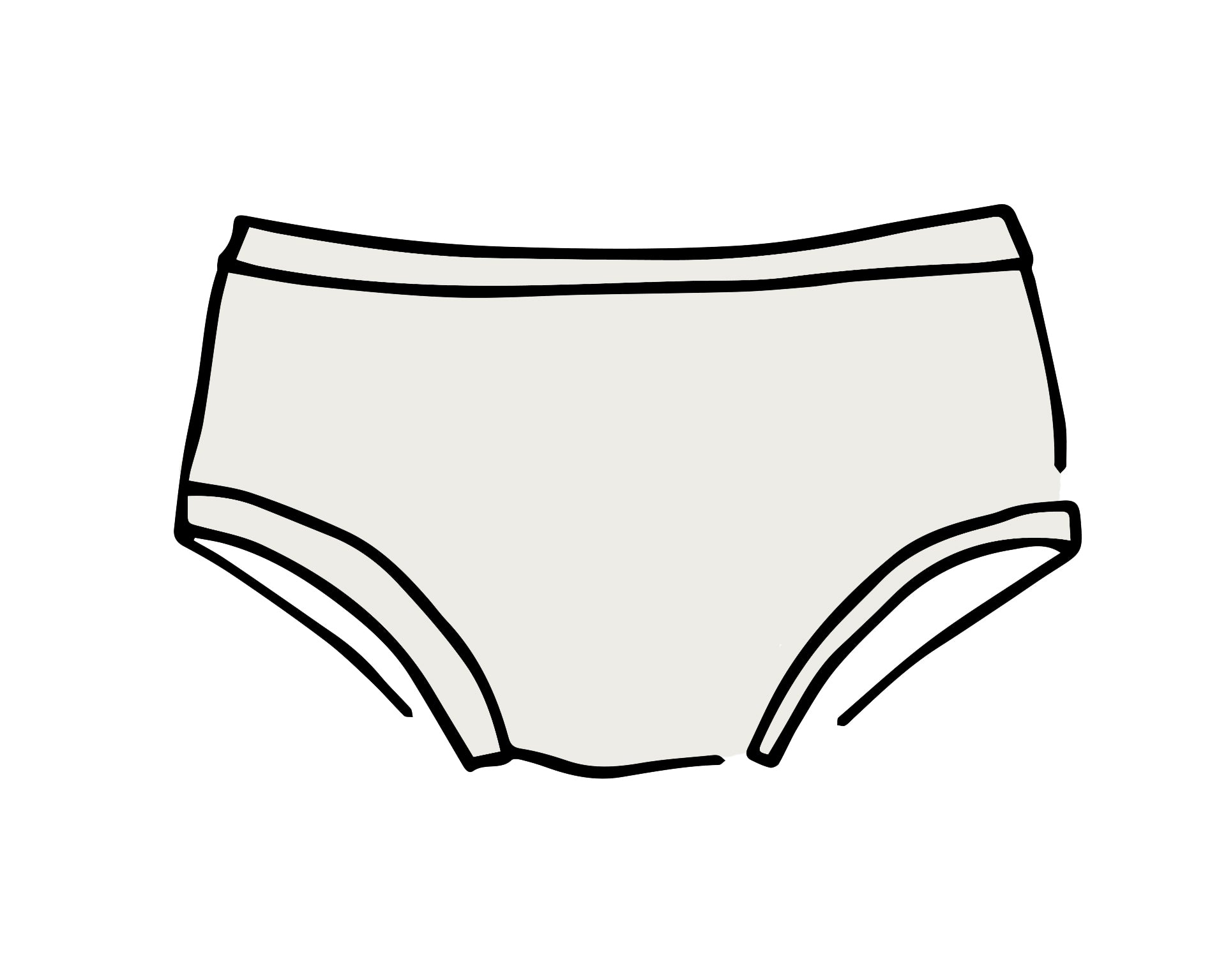Drawing of Thunderpants organic cotton Kids underwear in Plain Vanilla.