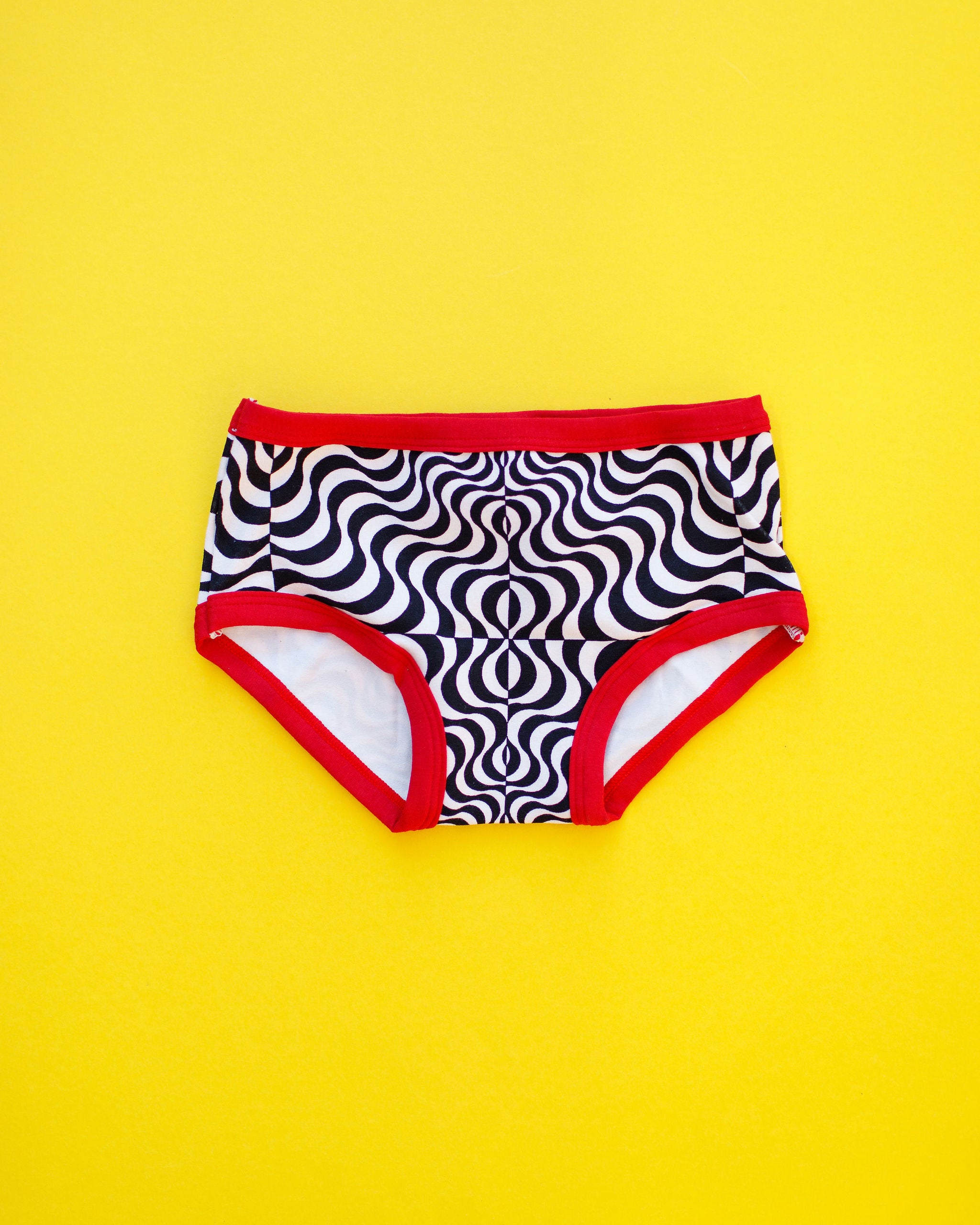 Flat lay of Thunderpants Kids style underwear in Tropical Trippy. 