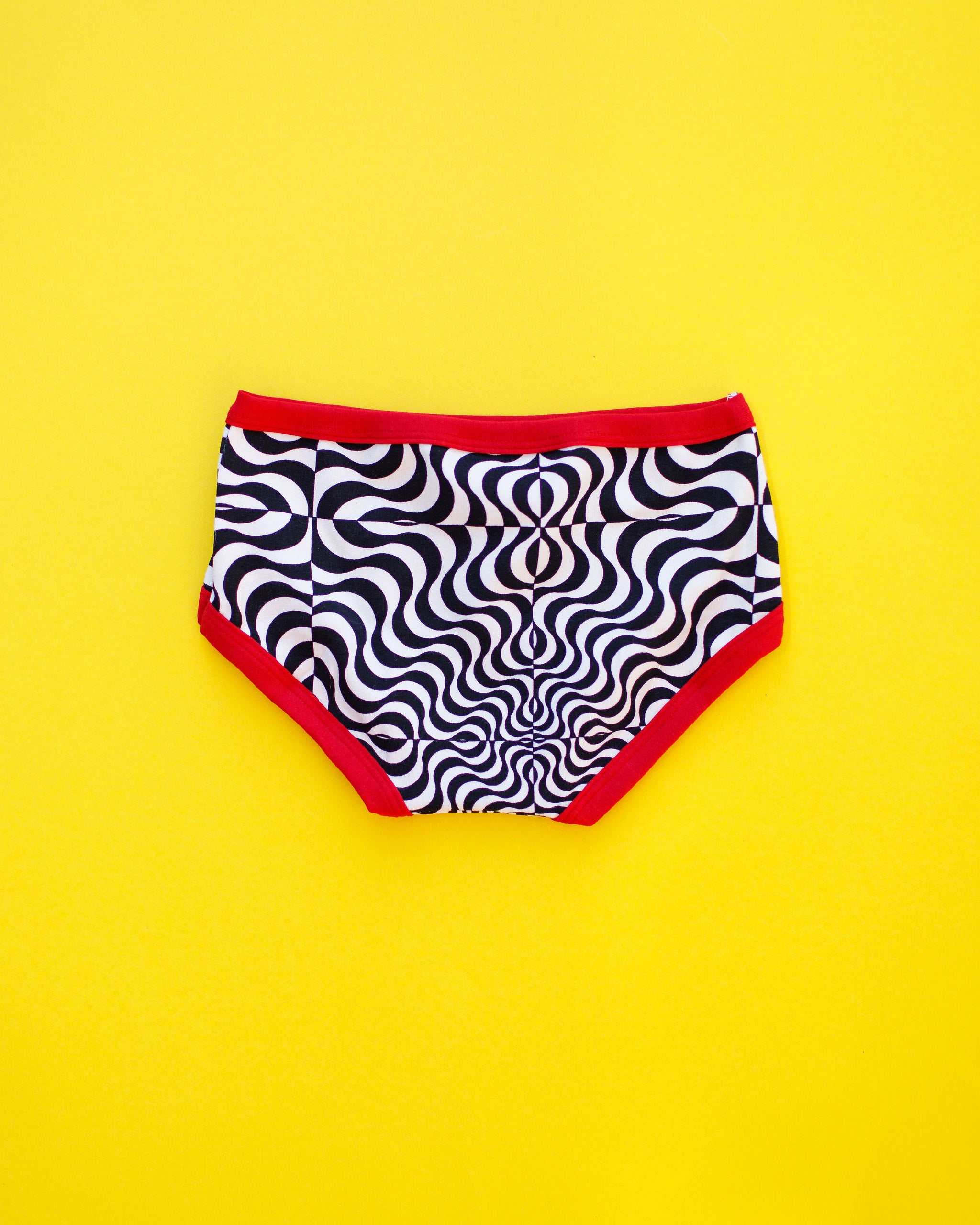 Flat lay of Thunderpants Kids style underwear in Tropical Trippy. 