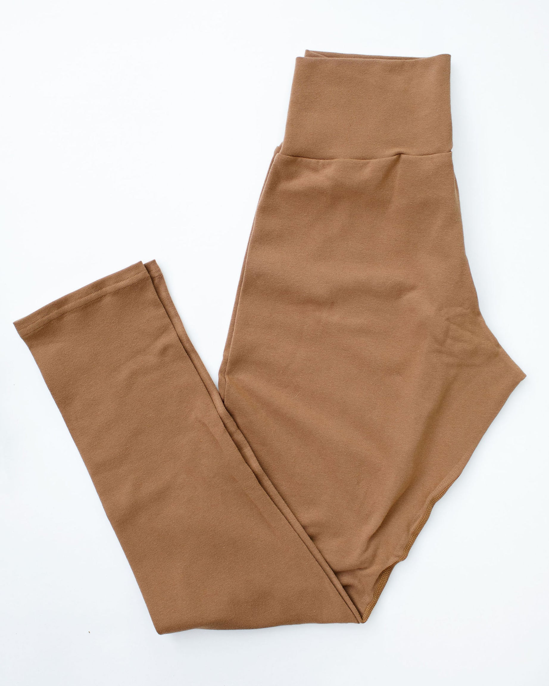 Thunderpants organic cotton ankle length leggings in hazelnut light brown color.
