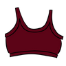 Drawing of Thunderpants Longline Bra in Cabern-YAY - a deep wine red color.