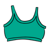 Drawing of Thunderpants Longline Bra in Peacock Green.