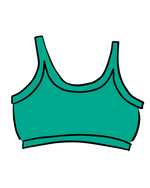 Drawing of Thunderpants Longline Bra in Peacock Green.