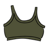 Drawing of Thunderpants Longline Bra in Pickled Green.
