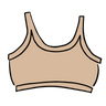 Drawing of Thunderpants Longline Bra in Pine Nut - lighter tan color.