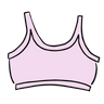 Drawing of Thunderpants Longline Bra in Plié Pink - light pink color.