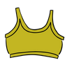 Drawing of Thunderpants Longline Bra in Star Fruit color - a chartreuse yellow.