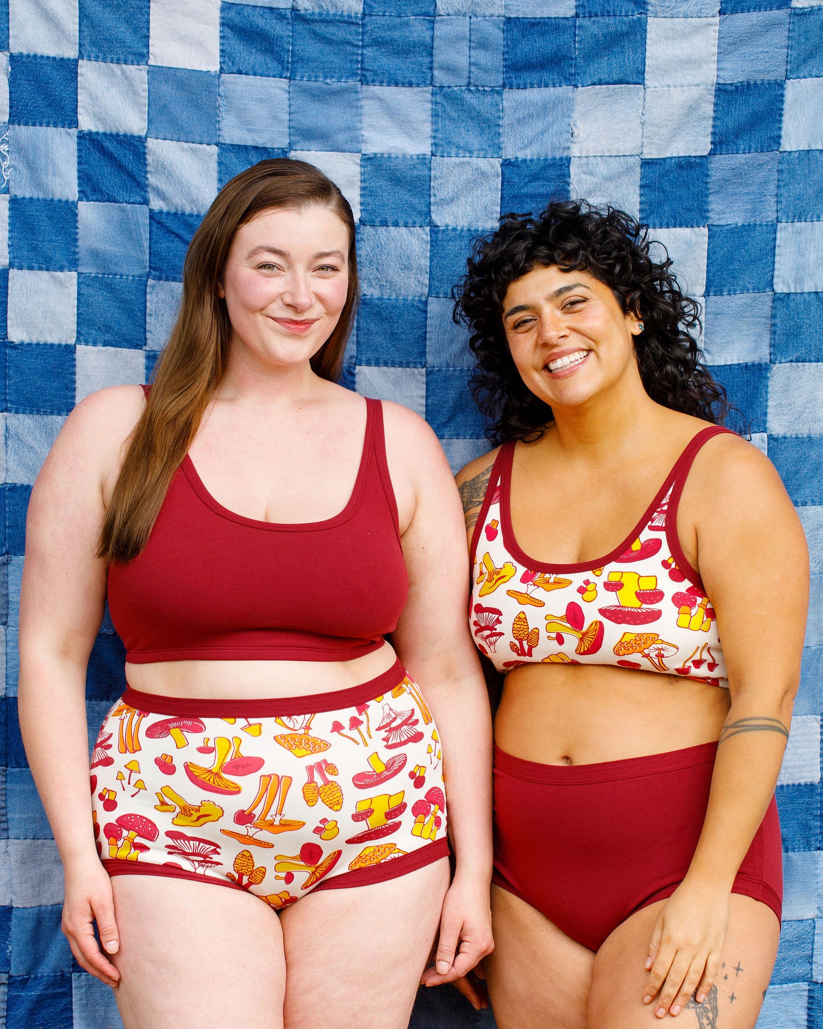 Two models wearing various styles of Thunderpants.