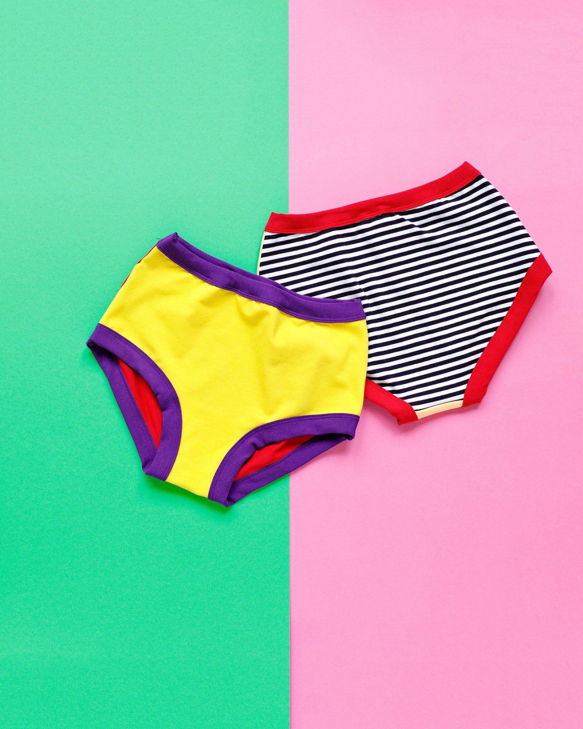 Flat lay of Thunderpants Original style underwear in Mix 'n Match - combination of different colors.