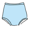 Drawing of Thunderpants Sky Rise style underwear in Morning Mist - a light blue.
