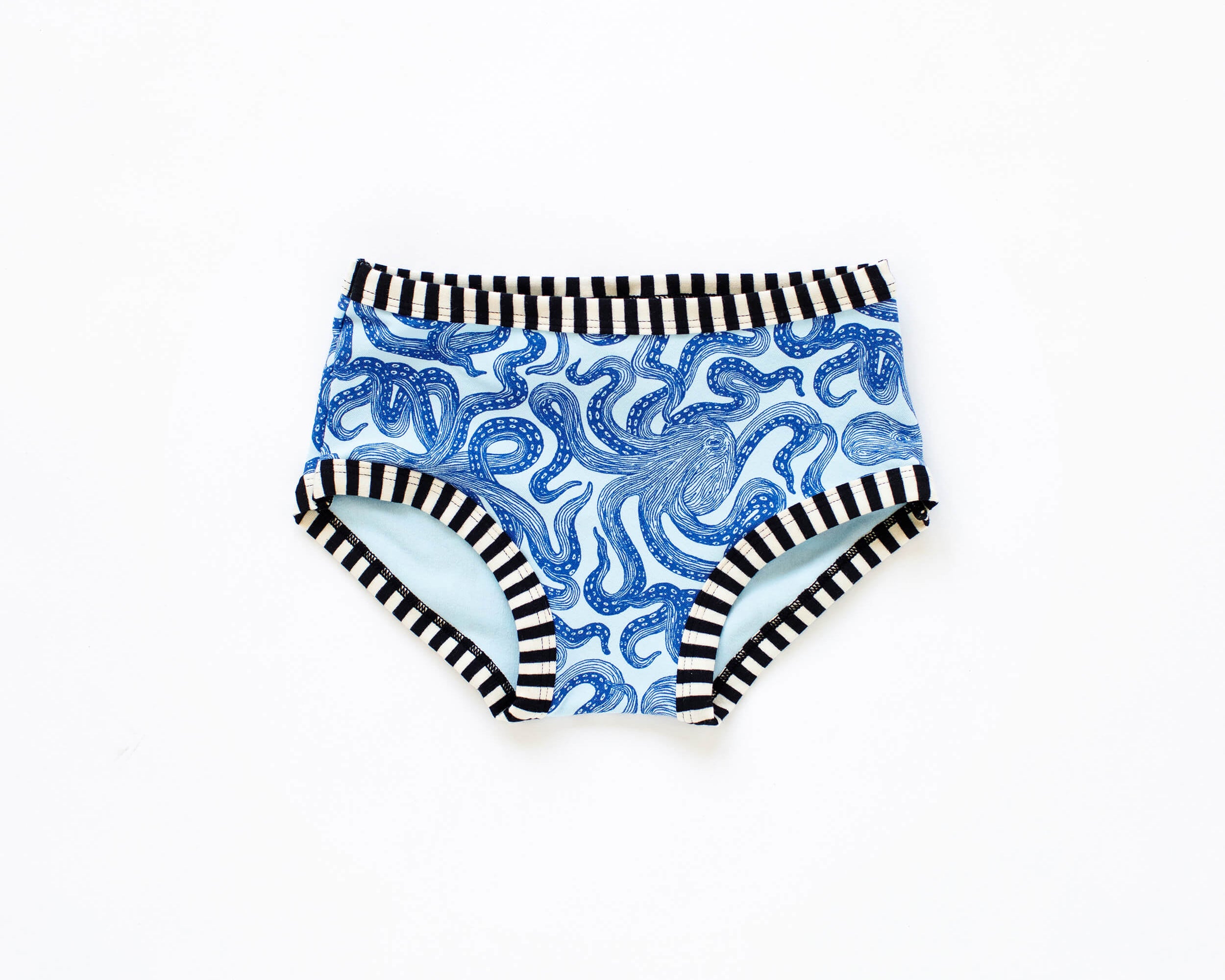 Flat lay of Thunderpants Kid's underwear in Octo-Pants print.