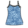 Drawing of Thunderpants Camisole in Octo-Pants print - dark blue octopus on light blue fabric.