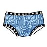 Drawing of Thunderpants Hipster style underwear in Octo-Pants print - dark blue octopus on light blue fabric.