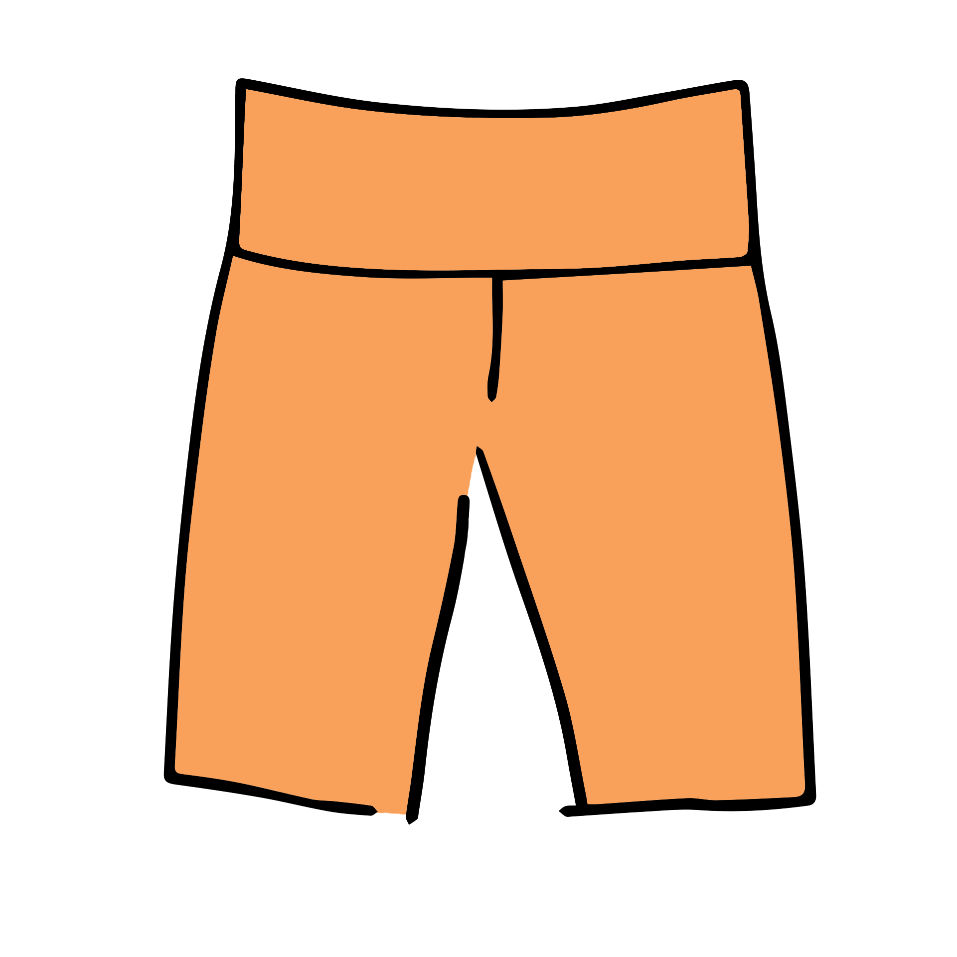 Drawing of Thunderpants Bike Shorts in Orange Sherbet.