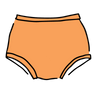 Drawing of Thunderpants Original style underwear in Orange Sherbet.