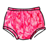 Drawing of Thunderpants Original style underwear in pink marble dye.