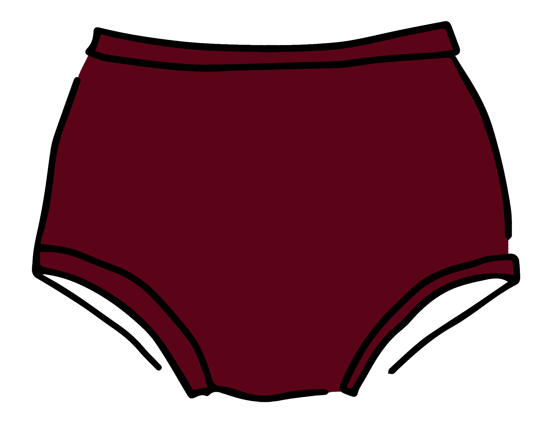 Drawing of Thunderpants Original style underwear in Cabern-YAY - a deep wine red color.