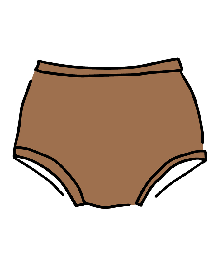 Drawing of Thunderpants Original style underwear in Hazelnut color.