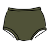 Drawing of Thunderpants Original style underwear in Pickled Green.