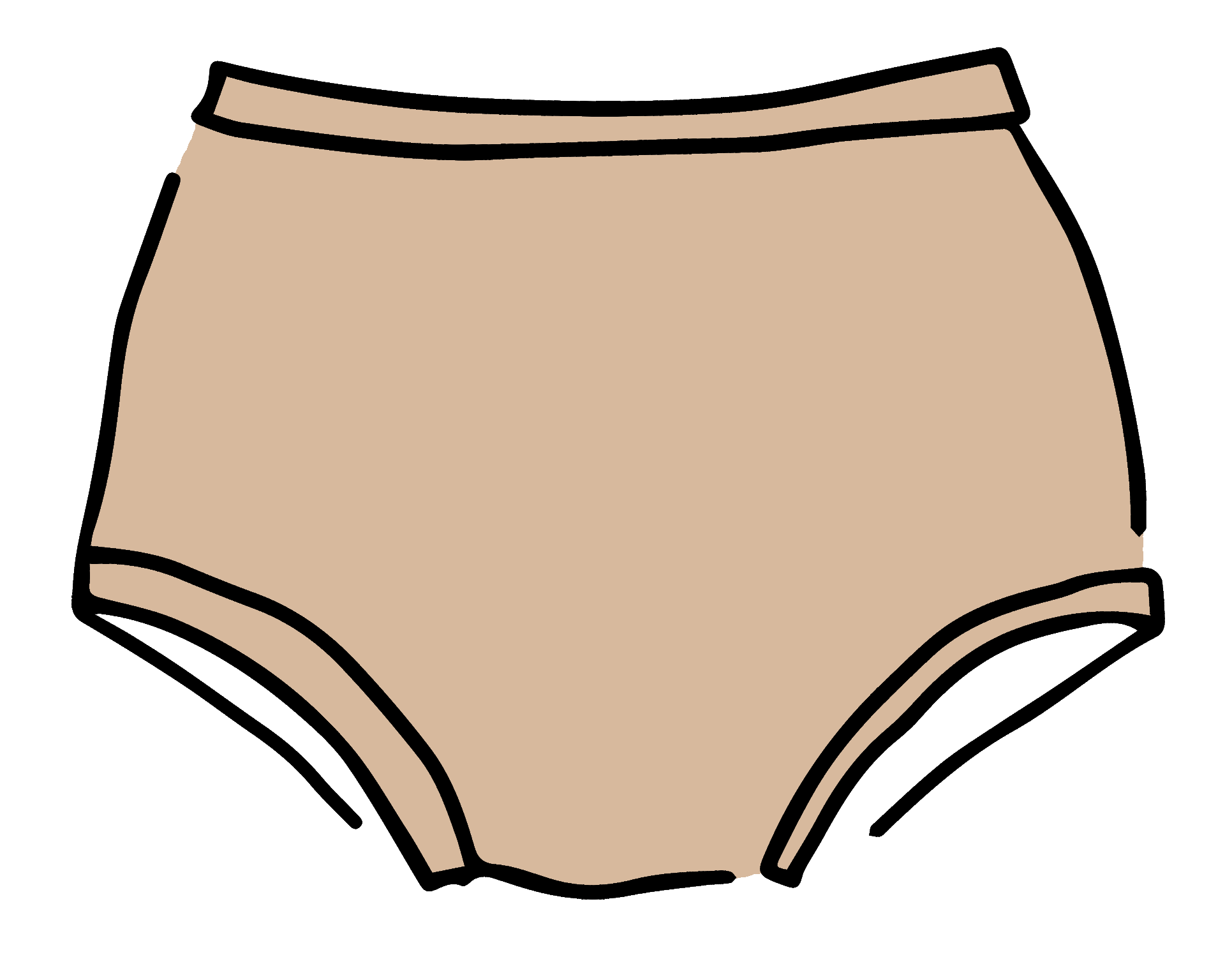 Drawing of Thunderpants Original style underwear in Pine Nut - lighter tan color.