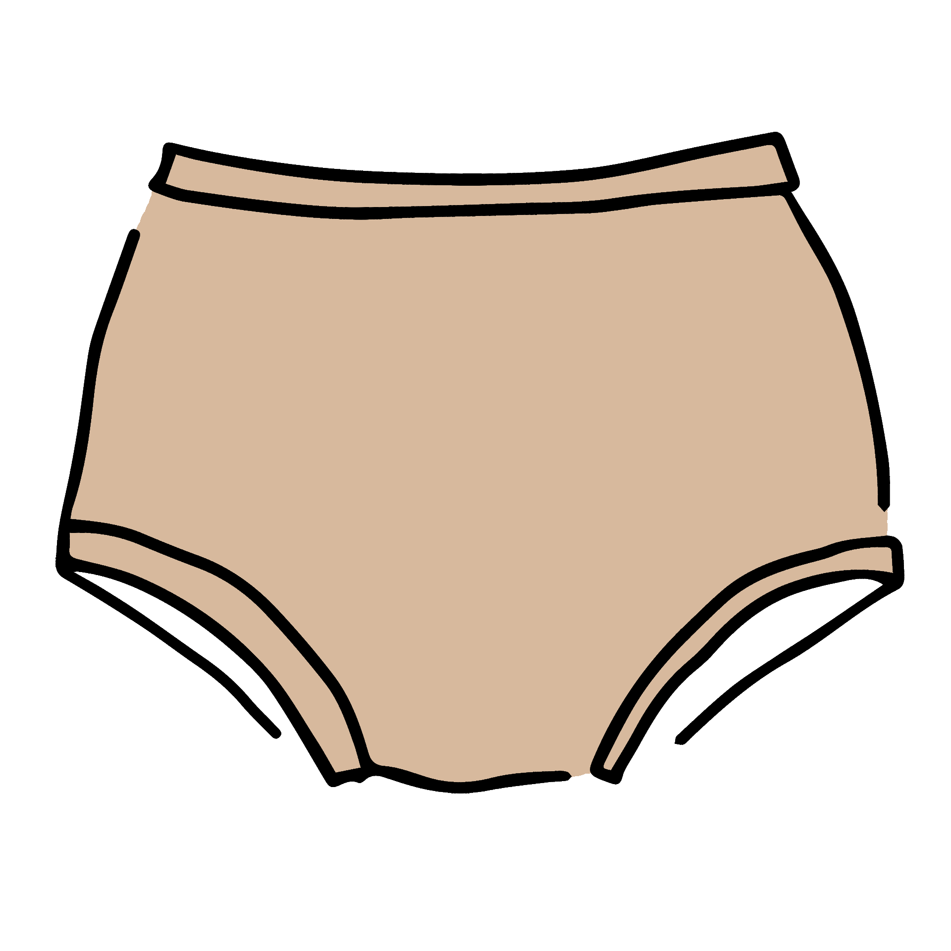 Drawing of Thunderpants Original style underwear in Pine Nut - lighter tan color.