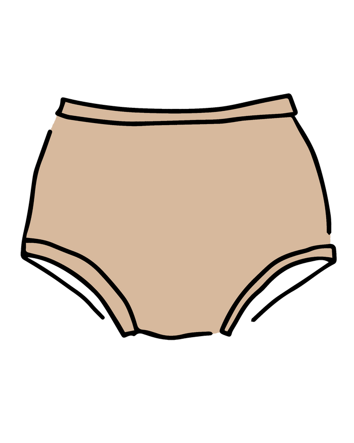 Drawing of Thunderpants Original style underwear in Pine Nut - lighter tan color.