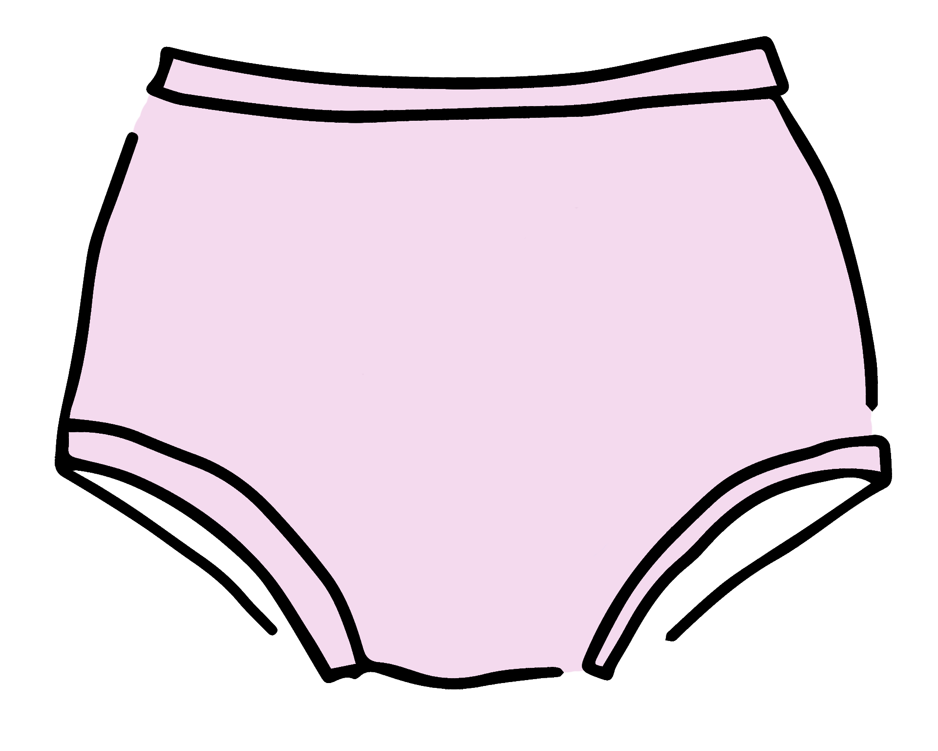 Drawing of Thunderpants Original style underwear in Plié Pink - light pink color.